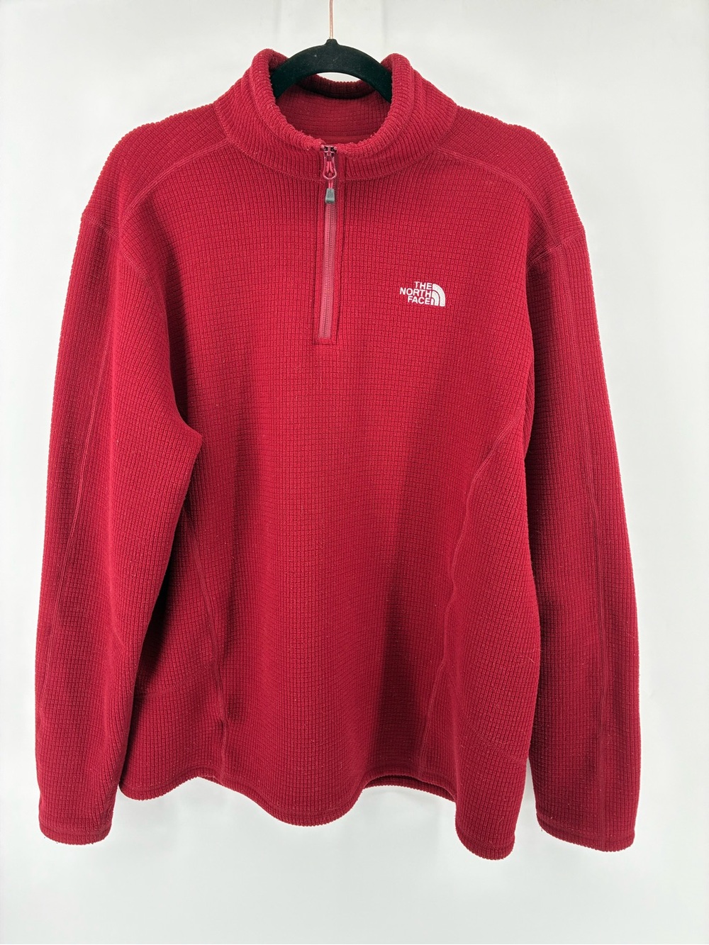 The North Face Men’s Red Quarter-Zip Fleece Sweater